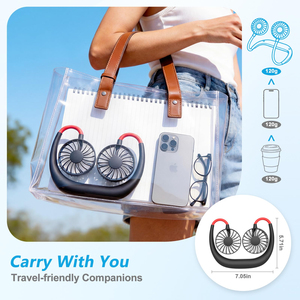 Ventilateur de cou LED rechargeable coloré et lumineux à prix abordable avec aromathérapie, mini-ventilateur portable de troisième génération pour l'été - Product Image 3