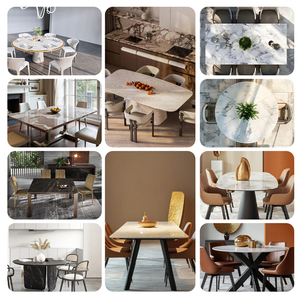 Luxury Marble Dining <strong>Table</strong> Set Polished Quartz Dining <strong>Table</strong> <strong>Stable</strong> Golden Leg <strong>Table</strong> - Product Image 4