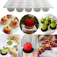 15-fach 3D Apfel Silikon Mousse Kuchenform Pudding Dessert Schokoladenform Fruchtkuchen Dekorationswerkzeug für Weihnachten