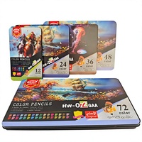 Ensemble de crayons de couleur, crayons en bois hexagonaux, 12/24/36/48/72 couleurs pour étudiants et artistes, en stock