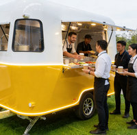 Nouvelle remorque alimentaire mobile entièrement équipée en acier inoxydable avec service de crème glacée, pizza, snacks, hot-dogs, café, restauration rapide, personnalisable