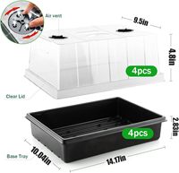 Kit de jardinage d'intérieur A-ONE en plastique PP durable et écologique, plateaux de semis de 1,5 m de haut, couvercles ventilés transparents de 39 cm, pots de pépinière