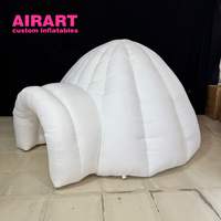 Tente de vacances gonflable en forme d'igloo |   Petite tente de glace blanche gonflable modèle |   Tente gonflable en forme de ballon pour décorations de scène