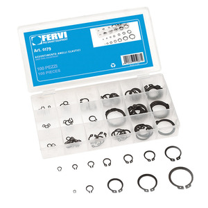 Assortiment de bagues élastiques Fervi utilisées pour les composants mécaniques généraux - Product Image 1
