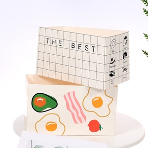 Boîte à sandwich à emporter de forme carrée amusante de qualité supérieure coréenne OEM, boîte à sandwich ouverte - Product Image 5