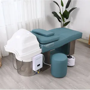 Vapor profesional, silla para lavar el cabello, cabeza de spa moderna, terapia de agua, masaje tailandés, cama de champú con armario de almacenamiento