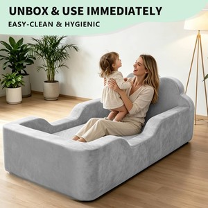 ODM OEM Canapé-lit inclinable pour enfants et tout-petits, en mousse compressée sans structure, coussin de sol Montessori, housse lavable - Product Image 3