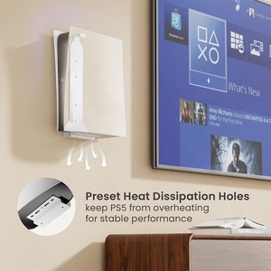 Support mural ventilé en acier GMA01-PS01 10 kg pour <span class=keywords><strong>console</strong></span> de jeu PS5 PlayStation 5 – Accessoire de rangement pour jeux - Product Image 2