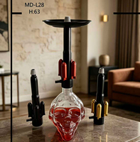 Chicha unique en silicone transparent en forme de crâne avec design durable et écologique pour bar et soirées shisha