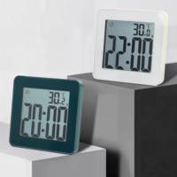 Reloj Despertador Digital para Baño AIKS, Impermeable, con Pantalla LCD, Temporizador de Cuenta Regresiva, Calendario, Diseño Art Deco, Fabricante OEM/ODM, Venta Directa de Fábrica