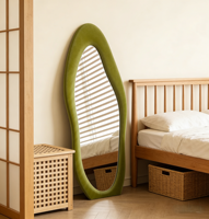 Miroir pleine longueur encadré, forme nuage irrégulière, tendance, pour chambre à coucher, salon, décoration intérieure