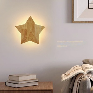 Aplique redondo Led para dormitorio interior moderno, lámpara de pared japonesa, Fondo de sala de estar, soporte de pared de grano de madera, luz para escalera - Product Image 2