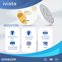 Ivista UT ML 60% Translucency Dental Zirconia Block untuk Mesin Penggilingan Zirconia Bridge Anterior Sistem Terbuka