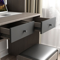 Meuble de maison gain de place, bureau d'étude, bureau d'ordinateur de bureau pas cher avec chaise, rangement, bois moderne, 1 ensemble, MDF, panneau en bois, panneau
