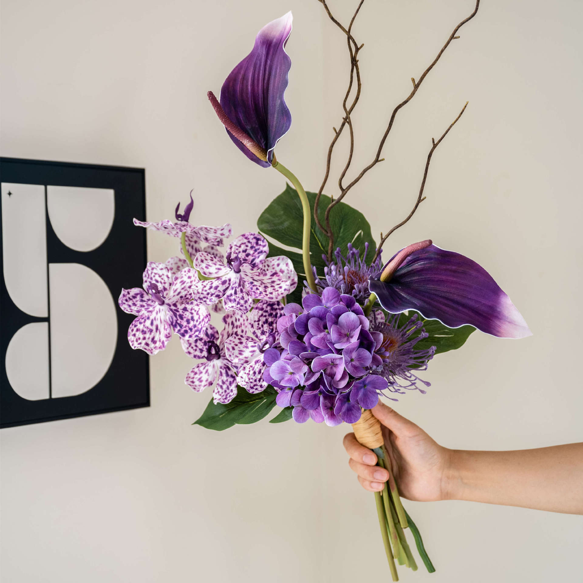Leopard print purple huji vandeilan purple lumi palm flower
