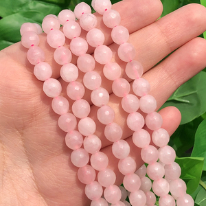 Vente en gros de perles de cristal <span class=keywords><strong>rose</strong></span> à facettes de 4 à 12mm <span class=keywords><strong>pierre</strong></span> de <span class=keywords><strong>quartz</strong></span> <span class=keywords><strong>rose</strong></span> <span class=keywords><strong>naturelle</strong></span> pour collier à faire soi-même <span class=keywords><strong>bracelet</strong></span> en cristal naturel en vrac - Product Image 2