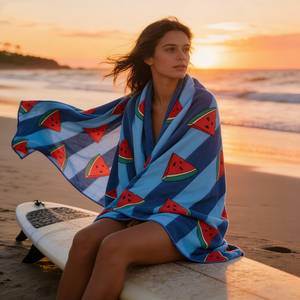 Serviettes <span class=keywords><strong>de</strong></span> plage personnalisables 70*140cm en microfibre rayée, séchage rapide, anti-sable, tissage gaufré, grandes serviettes <span class=keywords><strong>de</strong></span> plage haut <span class=keywords><strong>de</strong></span> gamme - Product Image 3