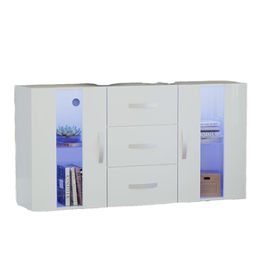 <span class=keywords><strong>Aparador</strong></span> Moderno de 2 Puertas y 3 Cajones con Panel de Madera LED, Gran Capacidad, Luces RGB Blancas, Acabado <span class=keywords><strong>Mate</strong></span>, Ecológico para Sala de Estar - Product Image 1