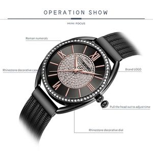MINI FOCUS MF0425L MF 0425 Montre-bracelet tendance pour femme avec mouvement à quartz japonais et bracelet en maille métallique Montre Femme Reloj - Product Image 6