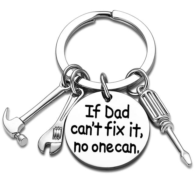 Father's Day Gift for Dad Keychain Alloy Keychain with Screwdriver Wrench Hammer Charm