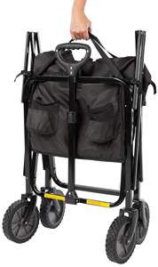 Pliable Pliant Robuste Noir Utilitaire Wagon Mobilier D'extérieur pour Sports Camping Jardin Shopping Autres Activités De Plein Air - Product Image 3