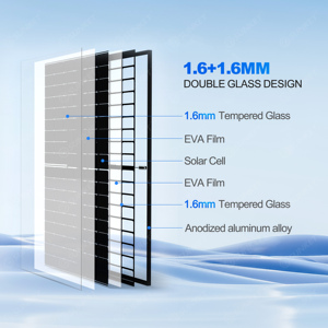 Panneau solaire bifacial Sunke N Type pour demi-cellules 420W-440W tout noir double vitrage en stock UE – Sunket, le meilleur prix, N Type Topcon 4 - Product Image 5