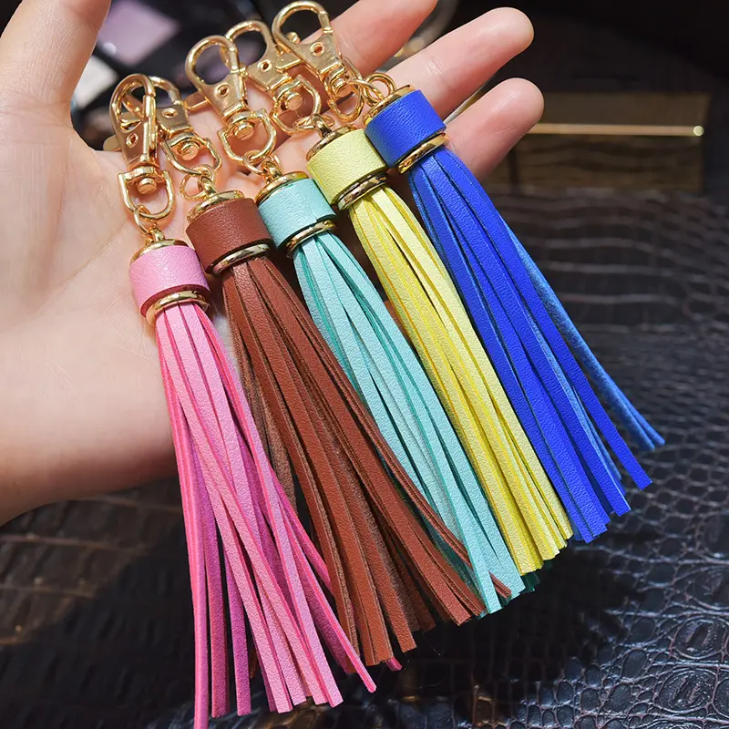 DIY Leather Tassel Keychain Fashionable Versatile