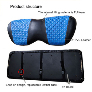 Siège de canapé pour voiturette de golf CLUBCAR <span class=keywords><strong>Pioneer</strong></span> importé, avec dossier et petit coussin de canapé, doté d'un design à boucle et d'un revêtement en cuir remplaçable - Product Image 3