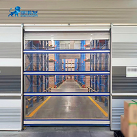 Portes à enroulement rapides industrielles pour atelier, cadre en acier inoxydable, volet roulant transparent en PVC