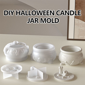 Phù Thủy Vạc Khuôn Nhựa Bong Bóng Vạc Jar Silicone Khuôn Cho Nhựa Epoxy Đúc Halloween Jar Khuôn Với Nắp Tự Làm Hộp Lưu Trữ - Product Image 3