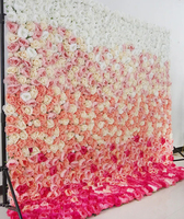 Kunstzijde rode roos bloemenwand achtergrondpaneel decoratieve bloemen voor de wand