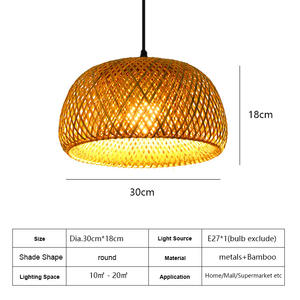 Luci pendenti in Rattan intrecciate in stile sud-est asiatico lampade a sospensione lampadario eleganti - Product Image 5