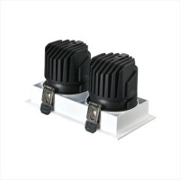 Plafonnier encastré moderne anti-éblouissement réglable 2x15W à 2 têtes, boîtier en aluminium, éco-responsable, pour hôtel, COB