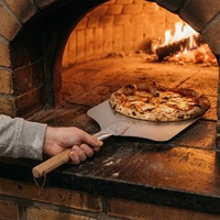 Spatule à pizza en aluminium de 12 pouces avec manche en bois amovible pour four à pizza familial, pain et pâtisserie