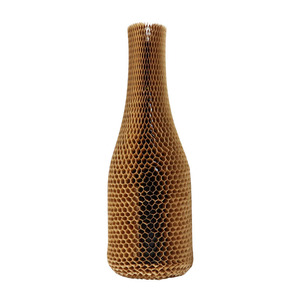 Factory Wholesale Biodegradable Kraft Paper Honeycomb Hex Wrap <strong>Sleeve</strong> for Glass Wine <strong>Bottle</strong> Protective Shipping Cushion Packing - Product Image 1