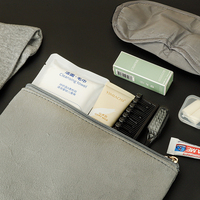 Kit d'Accueil Luxe Haut de Gamme en Velours pour Hôtels et Compagnies Aériennes avec Brosse à Dents, Masque de Nuit, Chaussettes, Bouchons d'Oreilles, Baume à Lèvres, Logo Personnalisé OEM