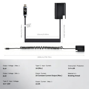 Batería Ficticia DMW-BLK22 BLK22 BLF19 DCC17 DCC12 con Tipo-C y LED para Cámaras Panasonic <span class=keywords><strong>Lumix</strong></span> S5, S5 II, GH6, <span class=keywords><strong>GH5</strong></span> II, G9 II - Product Image 3