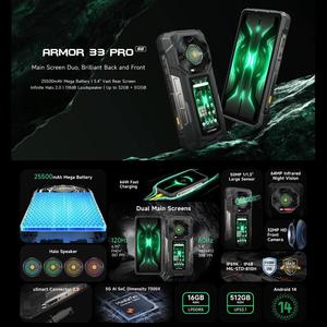 Nuevo Teléfono Resistente <span class=keywords><strong>Ulefone</strong></span> <span class=keywords><strong>Armor</strong></span> 33 <span class=keywords><strong>Pro</strong></span> de 16GB+512GB, Visión Nocturna, Pantalla Dual de 6.95 Pulgadas + 3.4 Pulgadas, Android 14 - Product Image 4