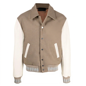 Veste d'hiver pour homme à col montant, broderie chenille personnalisée, pour adultes - Haute qualité, couleurs et logo personnalisables - Product Image 1