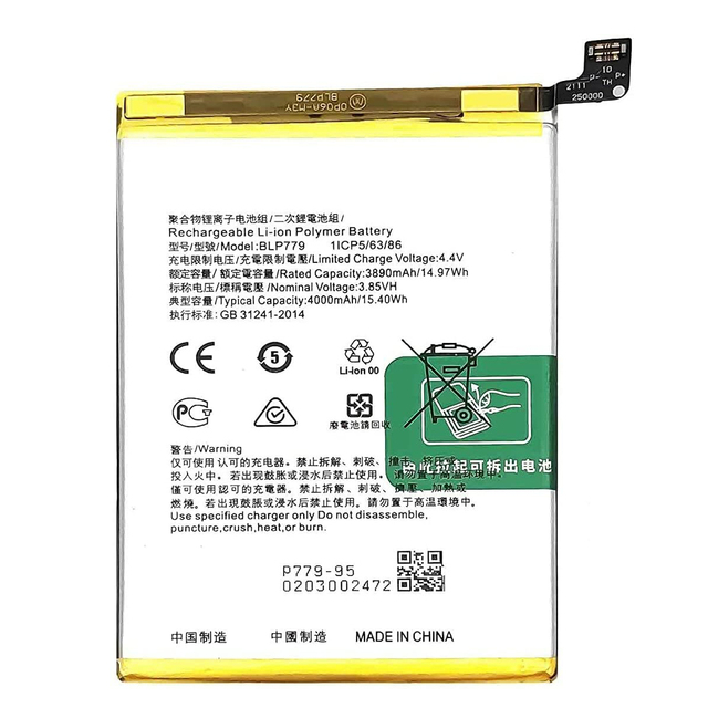 BLP779 Original Battery for Oppo A92s/A93/F17 Pro/Reno 4Z/Reno 4 Lite Replace Batteries OPPO Mobile Phone Charger Spare Parts
