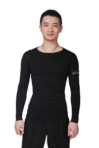 Ensemble haut et pantalon <span class=keywords><strong>de</strong></span> danse noir à manches longues et coupe ajustée pour hommes, vêtements <span class=keywords><strong>de</strong></span> danse <span class=keywords><strong>de</strong></span> salon latins professionnels pour la performance et la pratique - Product Image 5