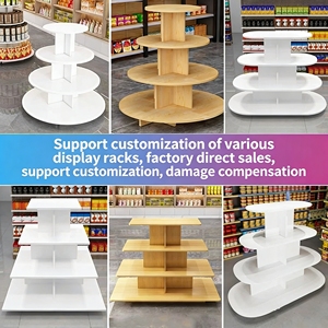 Table de présentation autoportante en bois moderne légère pour supermarchés et épiceries - Écologique et facile à installer - Product Image 4