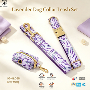 Conjunto de Correa y Collar para Perro con Porta Bolsas para Excrementos, Kit de Collar Ajustable para Todas las Razas de Perros, Se Aceptan Logotipos y Diseños Personalizados - Product Image 1
