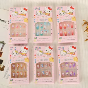 Uñas postizas Hello Kitty, 12 piezas, pegatinas de uñas para niños, diseños divertidos para hacer tú mismo - Product Image 4