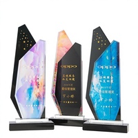 Trofeo de Cristal Creativo de Alta Gama con Impresión UV, Nuevo Diseño para Premios Empresariales a Empleados Destacados