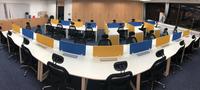 Meubles commerciaux de bureau en métal fer moderne deux côtés bureau bureau 4 personnes bureau personnel poste de travail