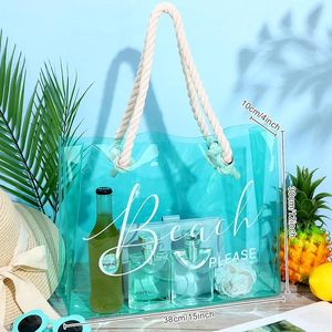 Meilleures ventes belle qualité clair Transparent PVC sac de plage femmes grand sac à main étanche - Product Image 1