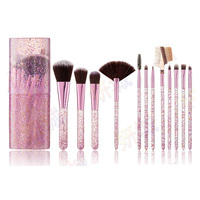Ensemble de pinceaux de maquillage professionnel WELLFLYER, 12 pièces, fibres synthétiques, logo personnalisé, étiquette privée, étui pour pinceaux de maquillage