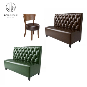 Modern Pizza Luxury Coffee Tea Shop Cafe Leather Wood Round Square Restaurant Furniture <strong>Sofa</strong> Booth Seating Table And Chair Set
