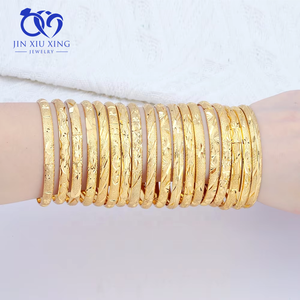 Vòng tay, lắc tay mạ vàng 24k Dubai, chất liệu đồng thau, giá tốt, kiểu dáng mới nhất, màu vàng Dubai dành cho nữ - Product Image 1